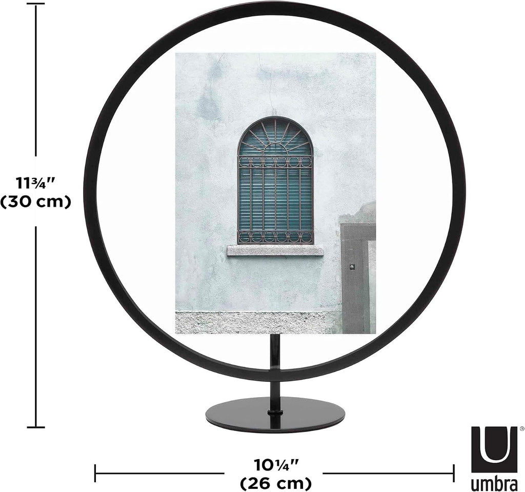 Umbra Infinity 5x7 Picture Frame, Unique Circular Photo Display for Desk or Wall, Black