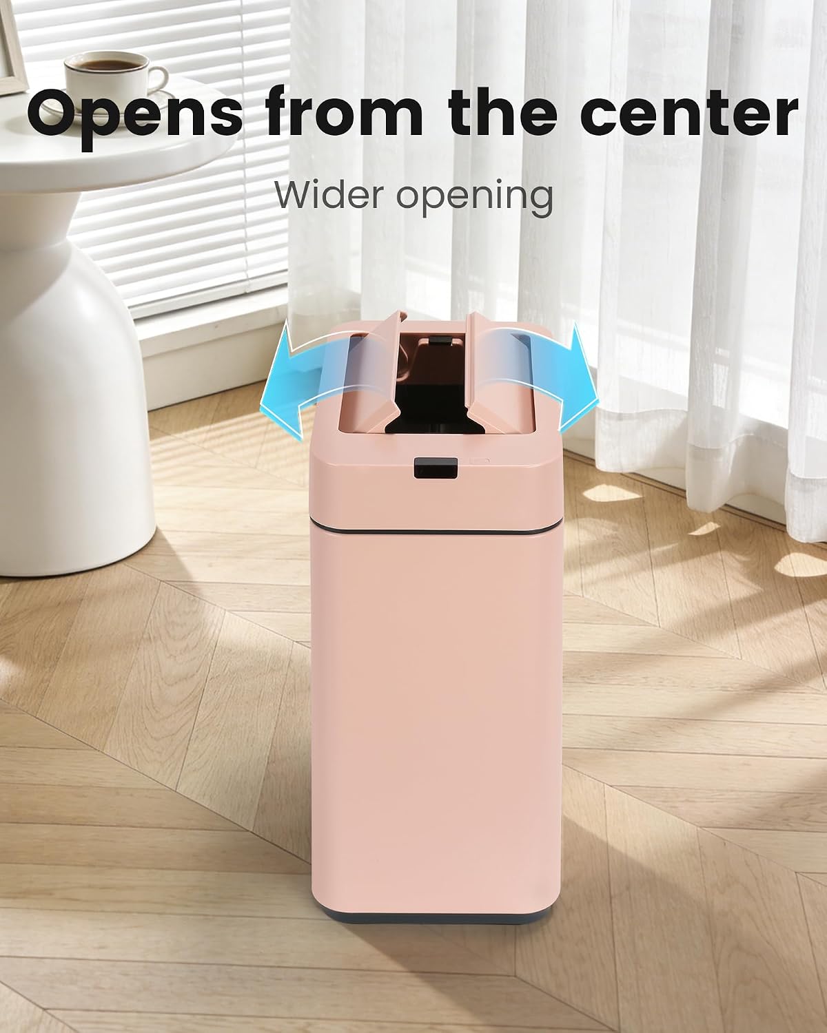 ELPHECO Slim Bathroom Trash Can with Lid 2.6 Gallon Smart Trash Can Pink