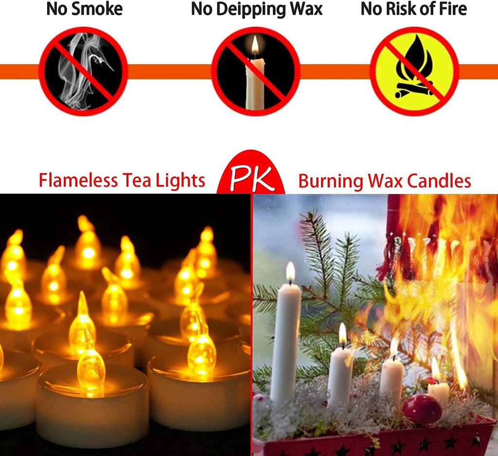 Flameless LED Tea Lights Candles Battery Operated Warm Yellow 100 Pack