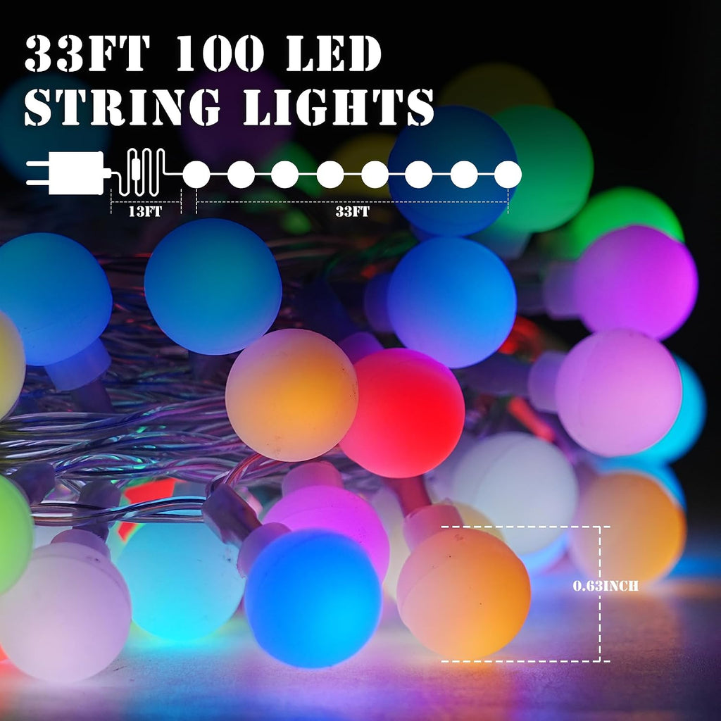 LiuZpatial 33 FT 100 LED Smart Globe String Lights Indoor