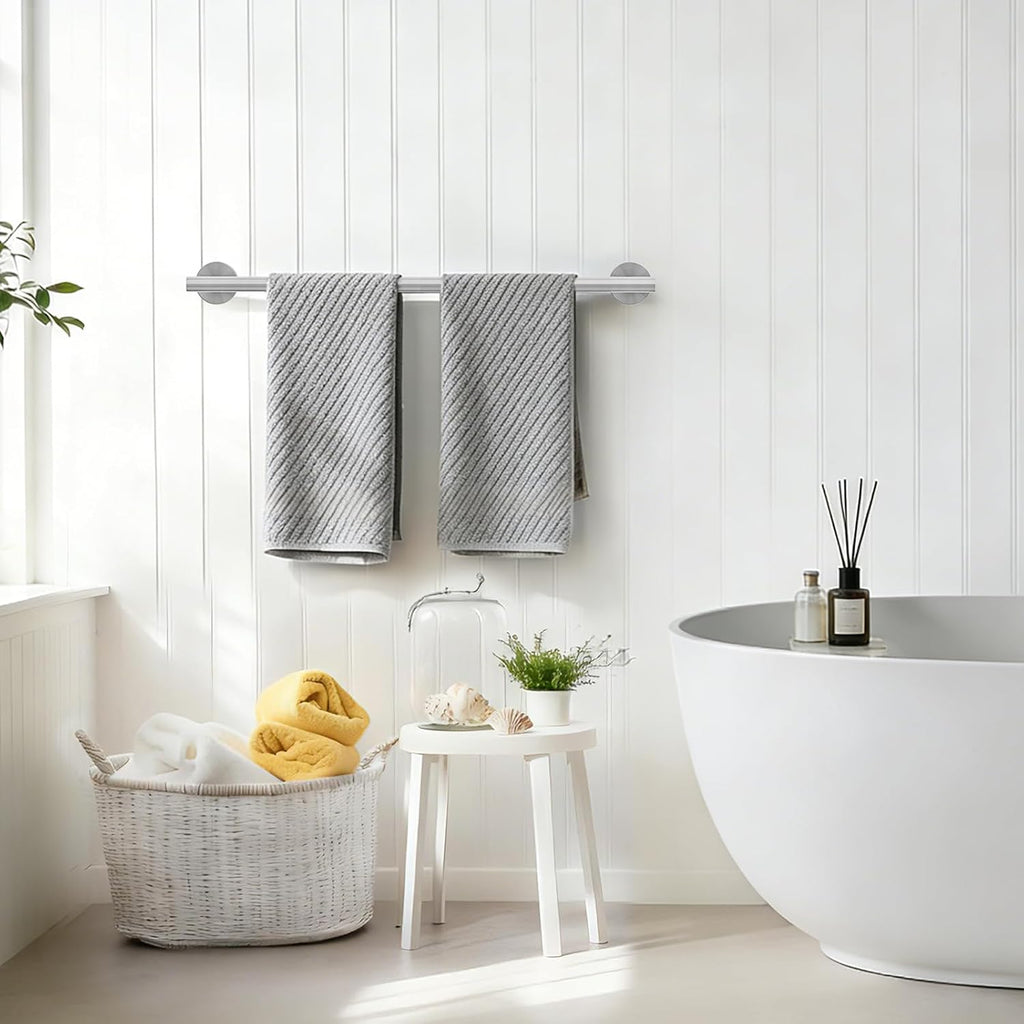 Brushed Nickel Towel Bar, 24 Inch Towel Rack for Bathroom Wall-Mounted