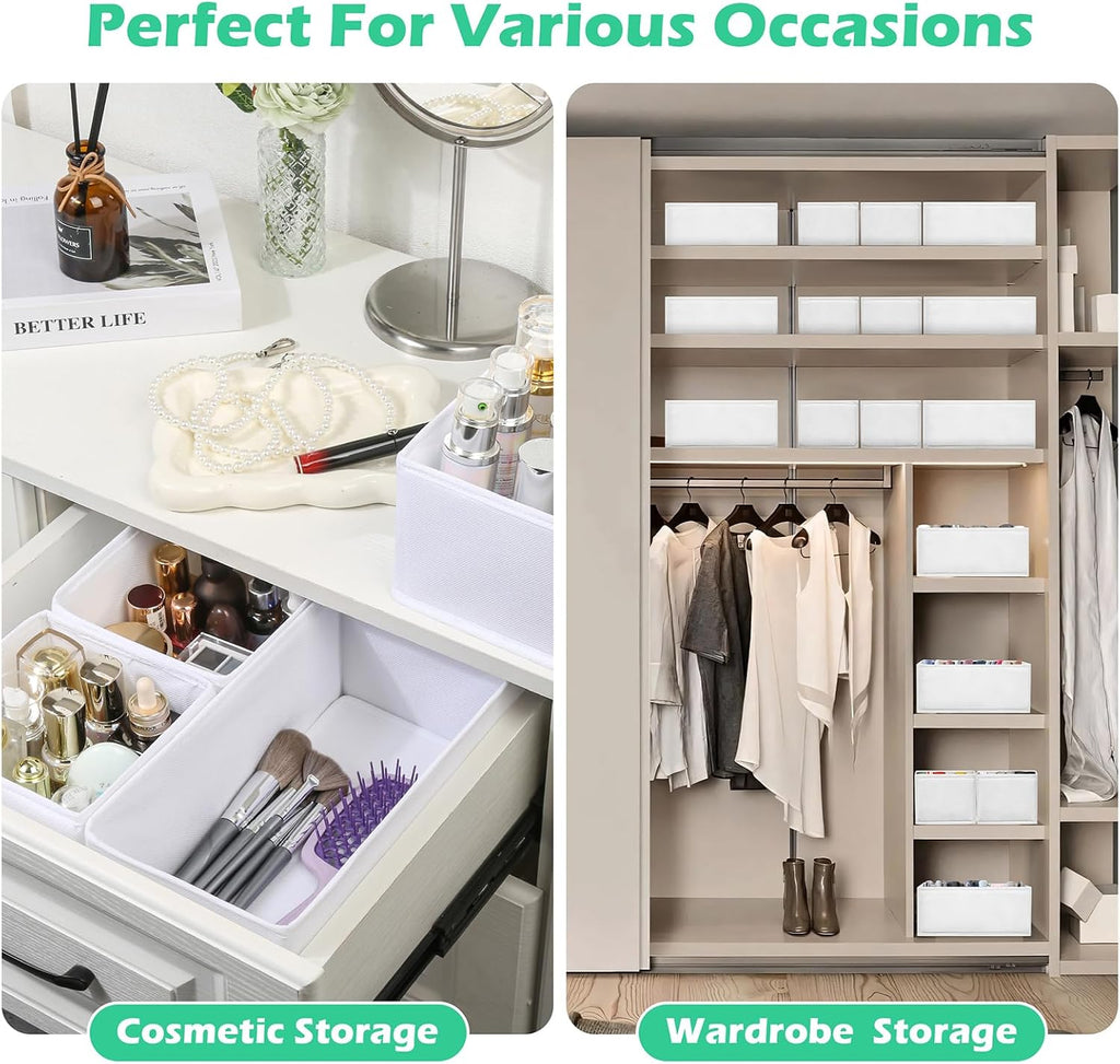 Drawer Clothing Organizer 16-Pack, White Underwear Dividers