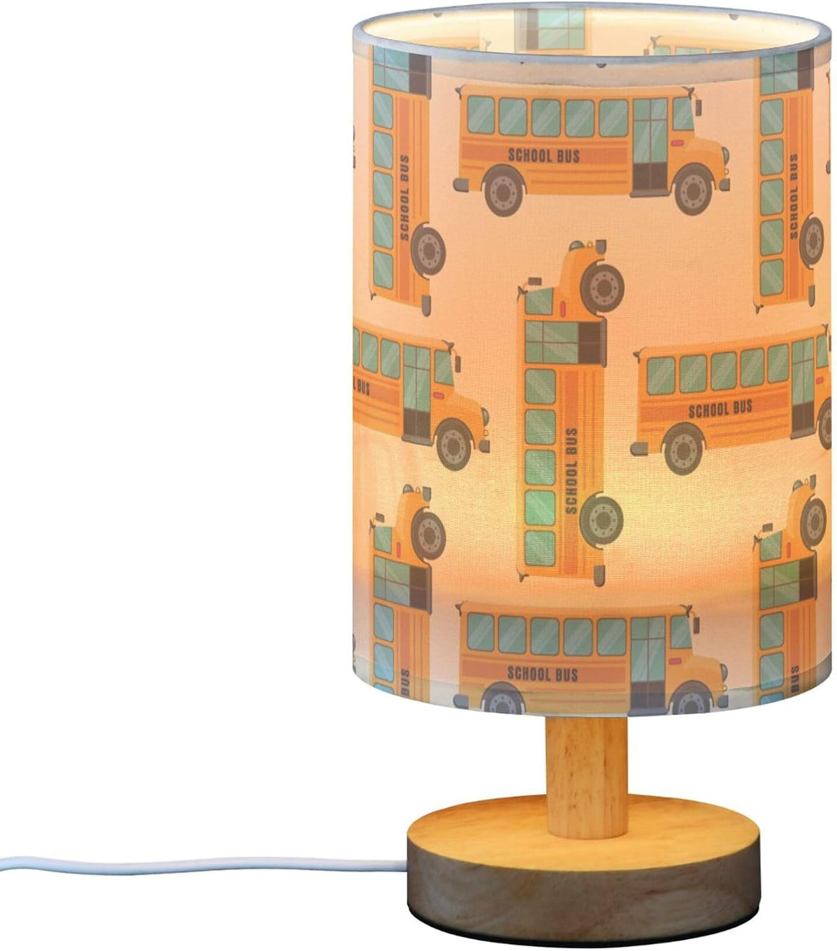Retro School Bus LED Table Lamp with USB Port Rechargeable Lamps Bedroom Lamps for Nightstand Living Room Dorm Home Office Desk