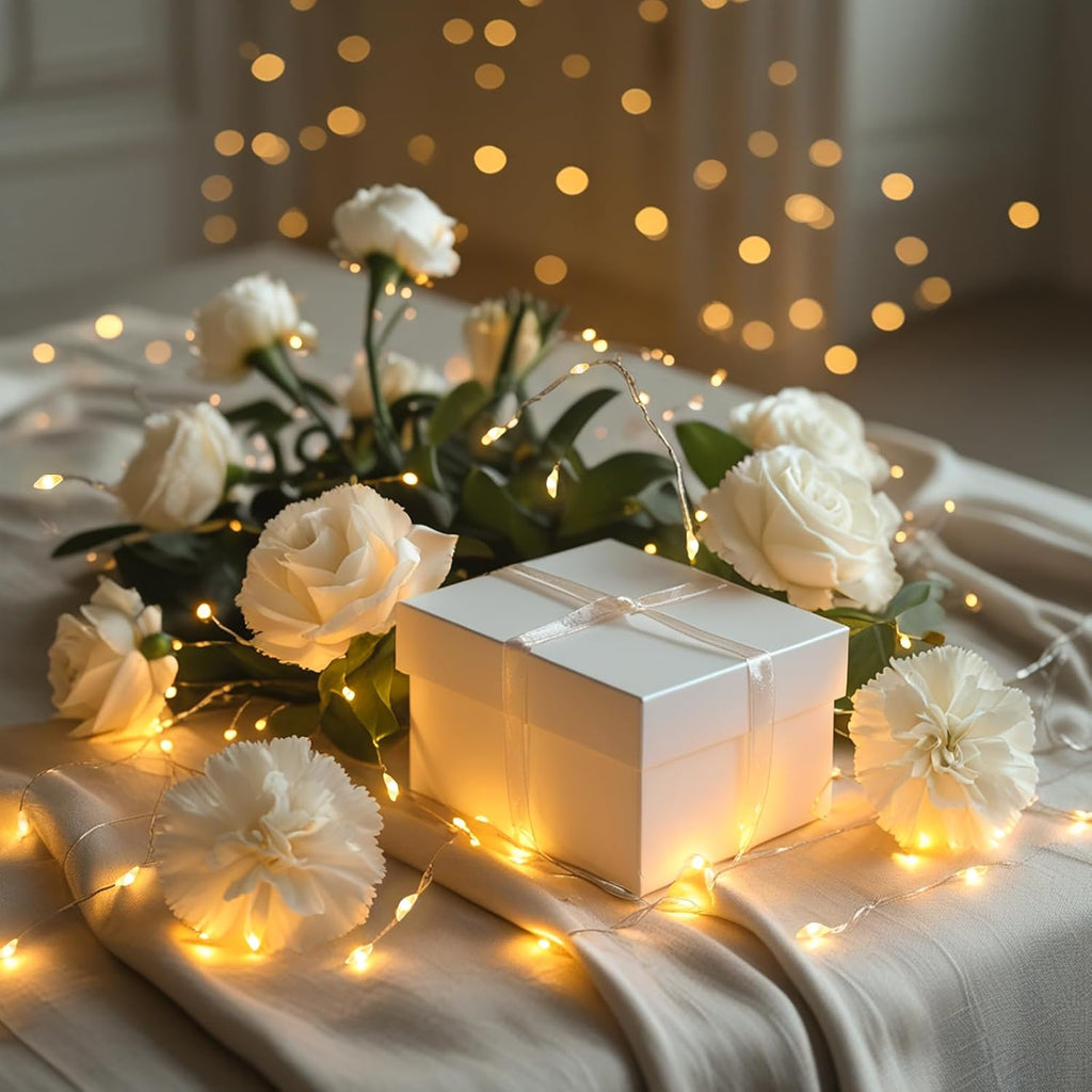 12 Pack Battery Operated Fairy Lights, 3.3ft 10 LED Warm White Micro String Lights, Soft Yellow Glow for Gift Boxes, Flowers, Mason Jars & Cozy Home Decor (12 Pack – Warm White)