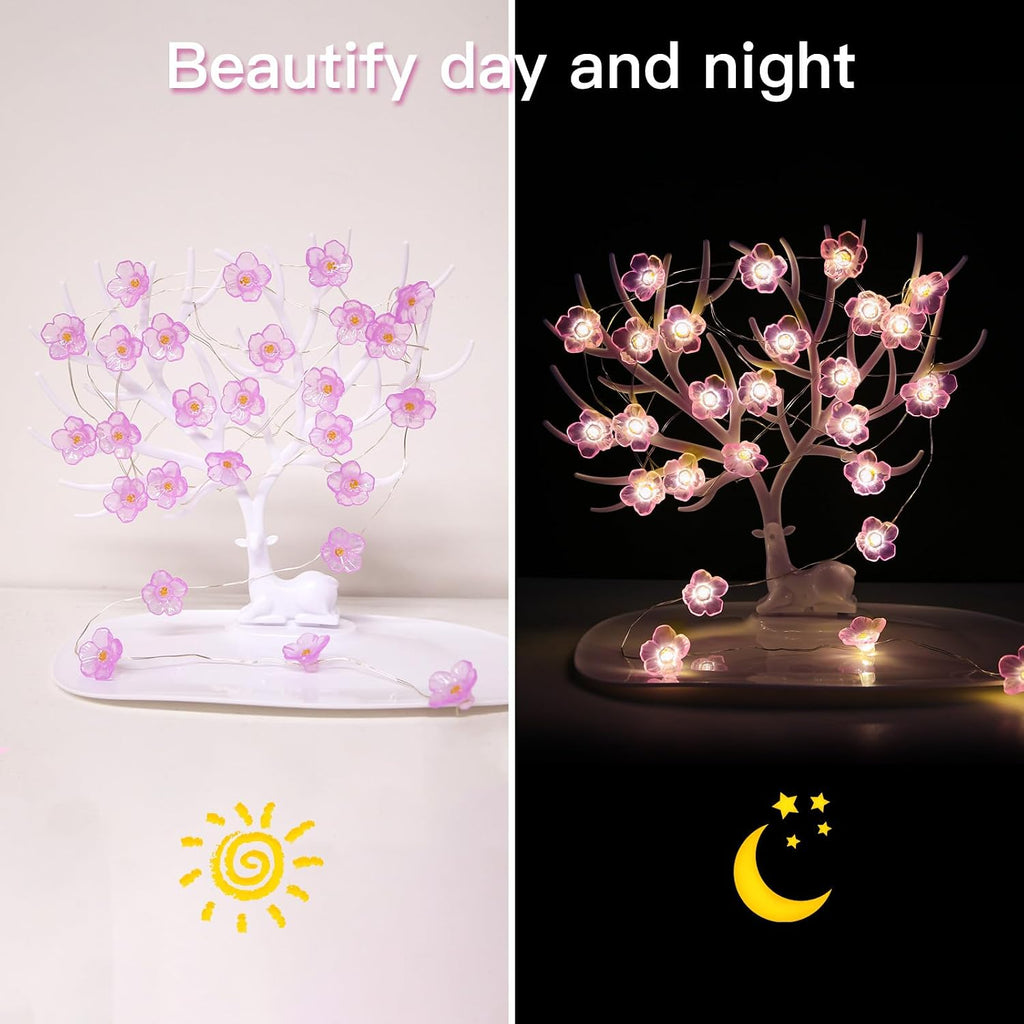 suddus 12.8ft 40 LED Pink Fairy Lights Cherry Blossom Battery Operated