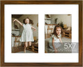 Golden State Art 11x14 Brown Wood Frame - for Two 5x7 Pictures, 1 Pack