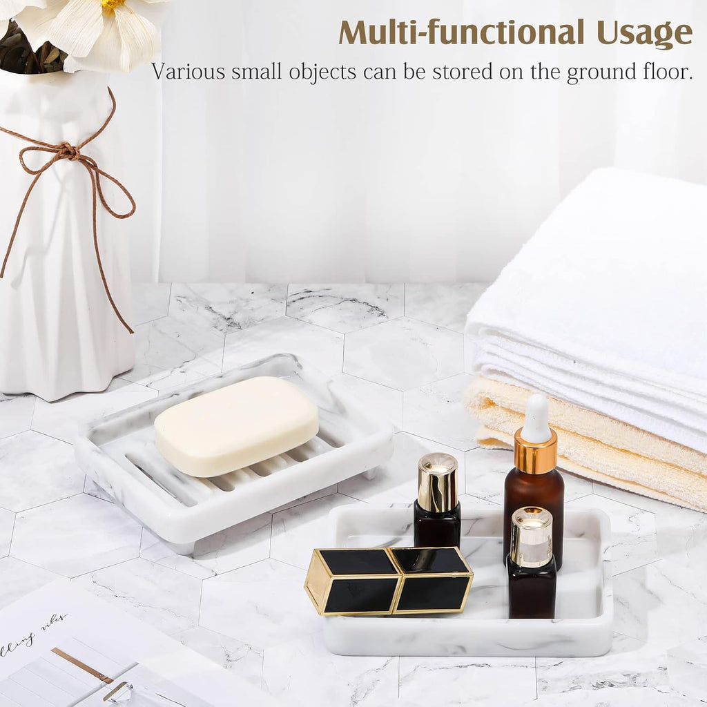 Shinowa Resin Soap Dish, Self-Draining Bar Soap Tray with Drainable Board