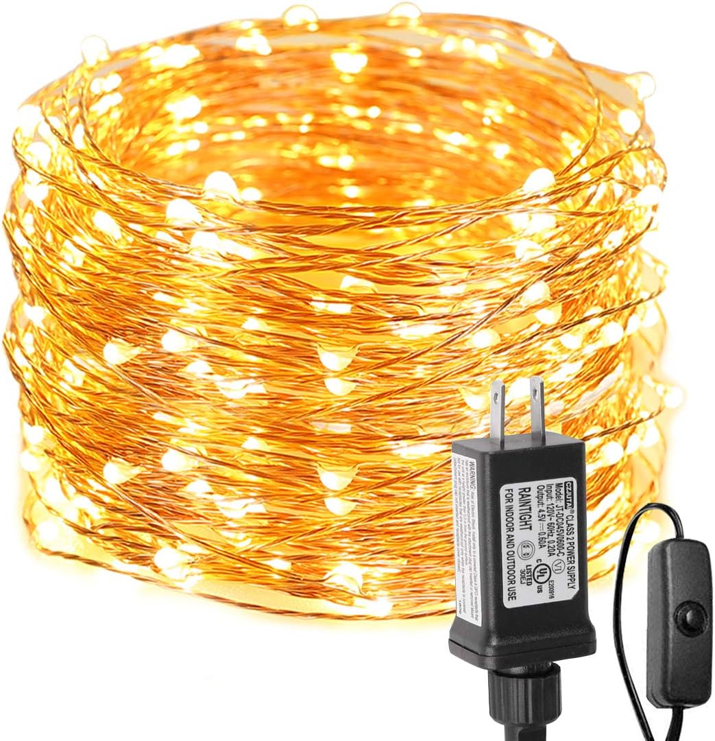 Lighting EVER Plug in Fairy Lights, 66ft 200 LED String Lights with Switch
