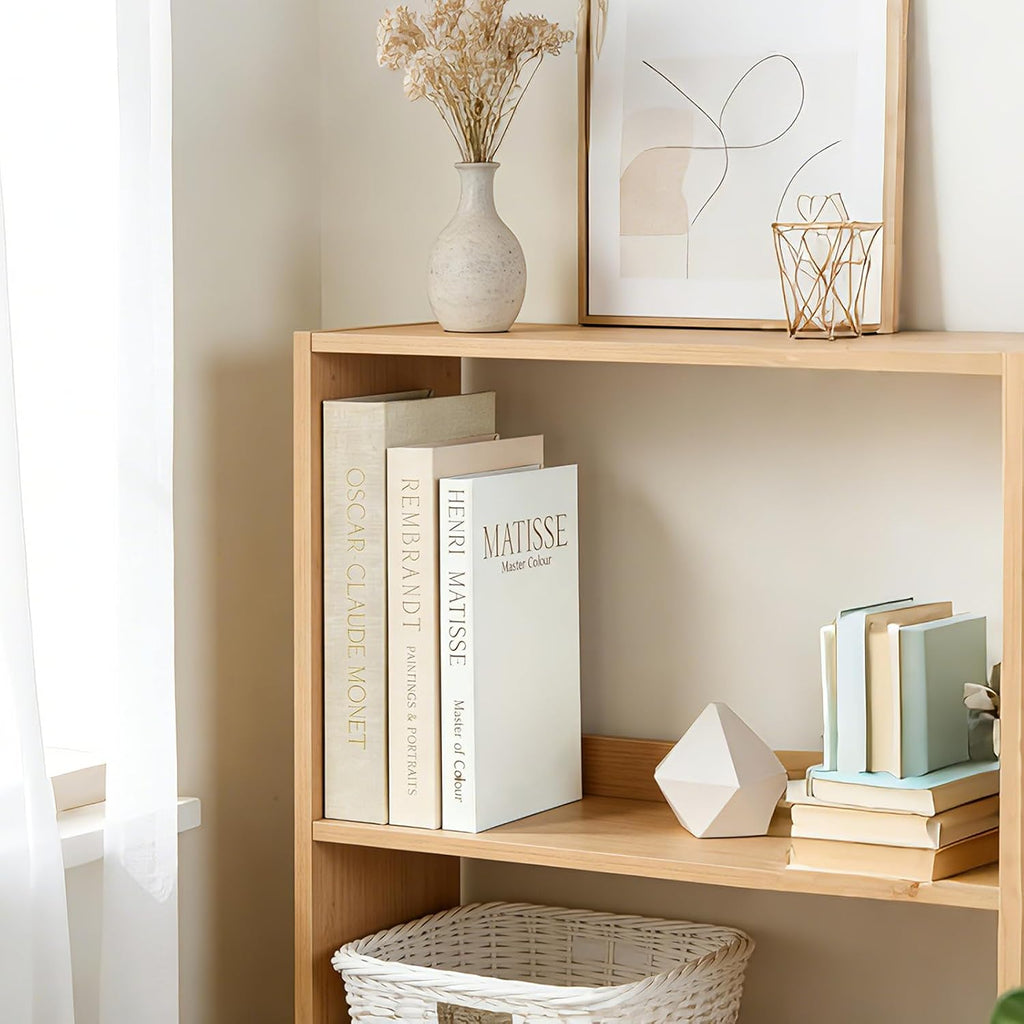 Set of 3 Decorative Books for Home Decor, Faux Books for Bookshelf
