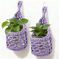 Macrame Wall Plant Hanger, Small Hanging Planter Basket Holder, Wall Planters for Indoor Plants, for Up to 4 Inch Pot (Purple, 4-Inch)