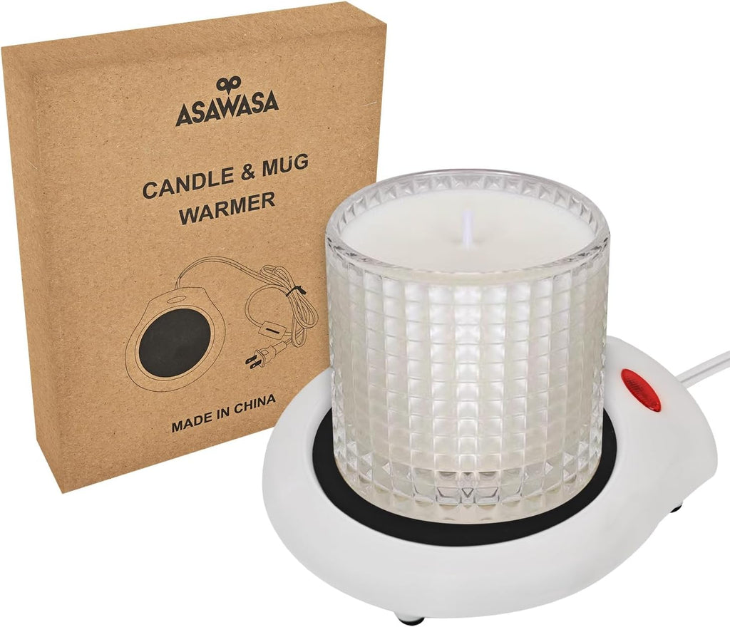 ASAWASA Candle Warmer for Large Jar, Coffee Mug Warmers (White)