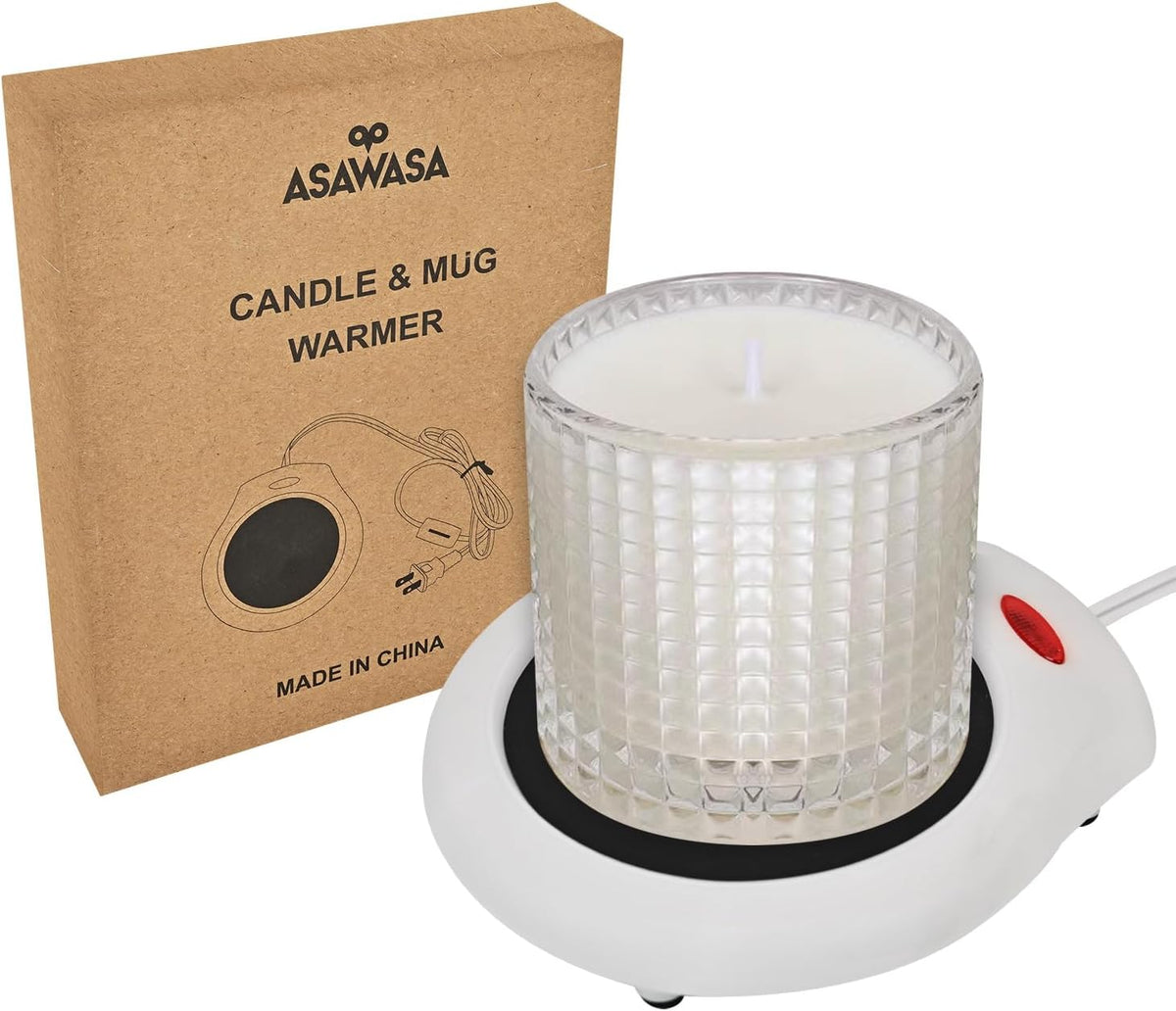 ASAWASA Candle Warmer for Large Jar, Coffee Mug Warmers (White)