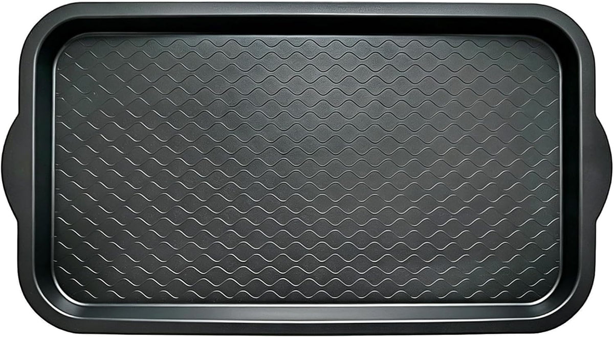 PetLike Boot Tray for Entryway, Pet Food Mat, Waterproof Rubber Shoe Mat for Indoor and Outdoor, Multi-Purpose Tray for Boots, Shoes, Pets, Garden (Black, 1PACK 29.5X16 INCH)