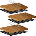 Chunful 30 Pack Wooden Velvet Pants Hangers,Brown