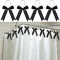 MorningRo 12 Pcs Black Bow Cute Shower Curtain Hooks Bow Knot Ribbon Hooks