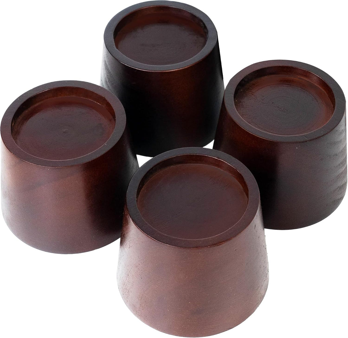 Bed Risers - Premium Pine Wood Furniture Risers, Sturdy 3-Inch Lifts for Heavy-Duty Support and Enhanced Decor (Dark Brown, 3 Inch)