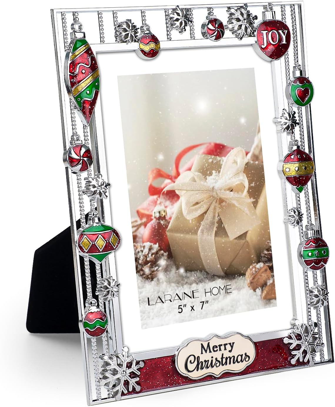 LARAINE Picture Photo Frame 5x7 Metal 2026 Christmas High Definition Display Pictures for Tabletop Home Decorative Holiday Gift (Merry Christmas)
