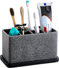 ZCCZ Toothbrush Holder, 6-Slot Bathroom Organizer for Countertop Storage, Holds Toothpaste, Dental Floss, Razor, Comb, Makeup Brushes, and More, Compact Tooth Brushing Stand for Efficient Organization
