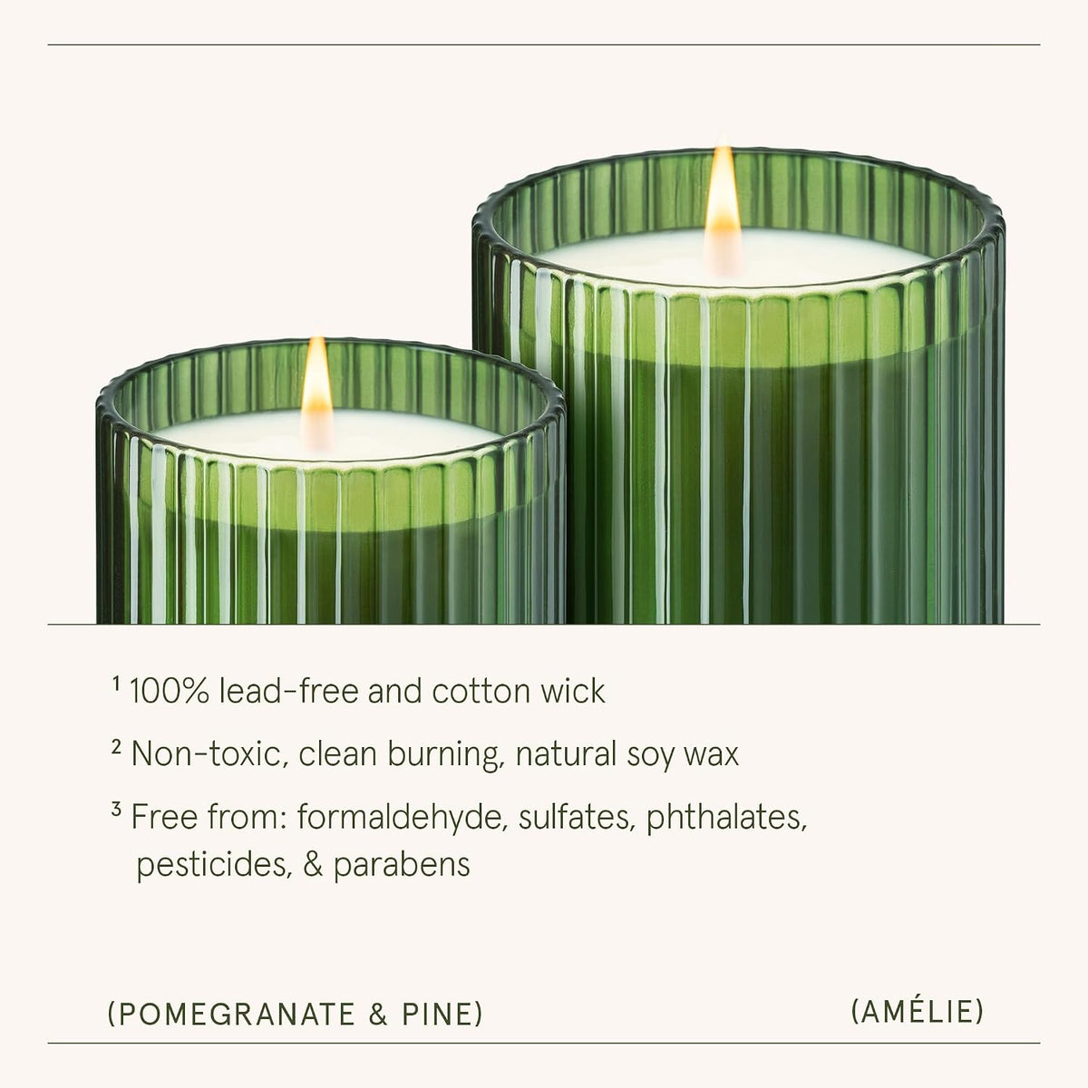 LA JOLIE MUSE Pomegranate Pine Scented Candles for Home, Natural Soy 7 oz
