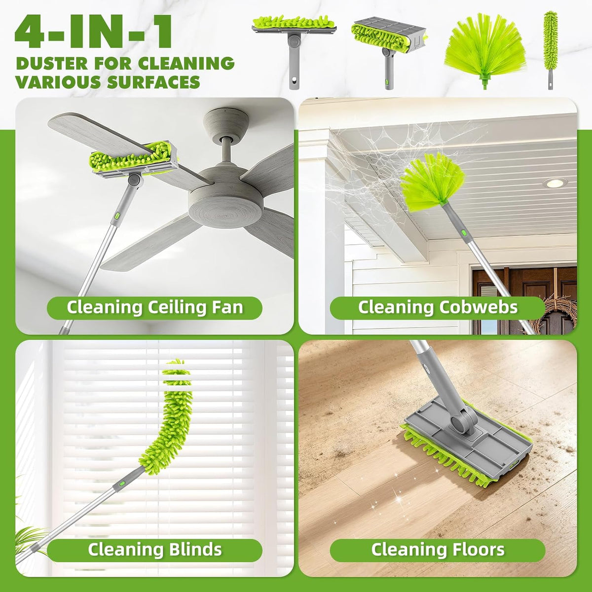 Ceiling Fan Cleaner Duster with 6 Ft/77'' Extendable Handle