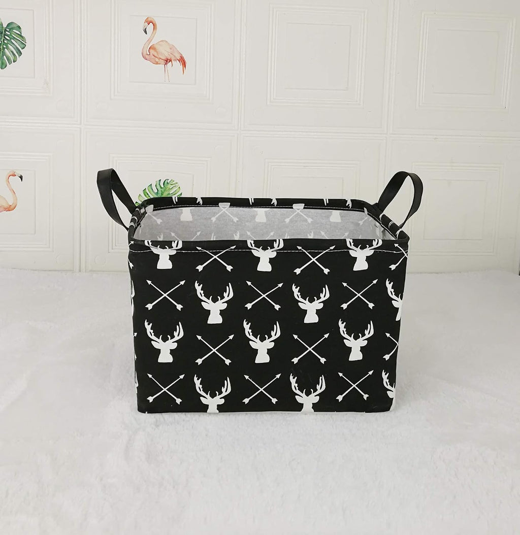 Kid Storage Basket Gift Shelf Basket Toy Storage Bin, Nursery Basket Organizer Box for Children Room Deco With Handles (Deer)