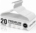 SMARTOR Plastic Hangers 20 Pack - Thin Hangers for Space Saving - White