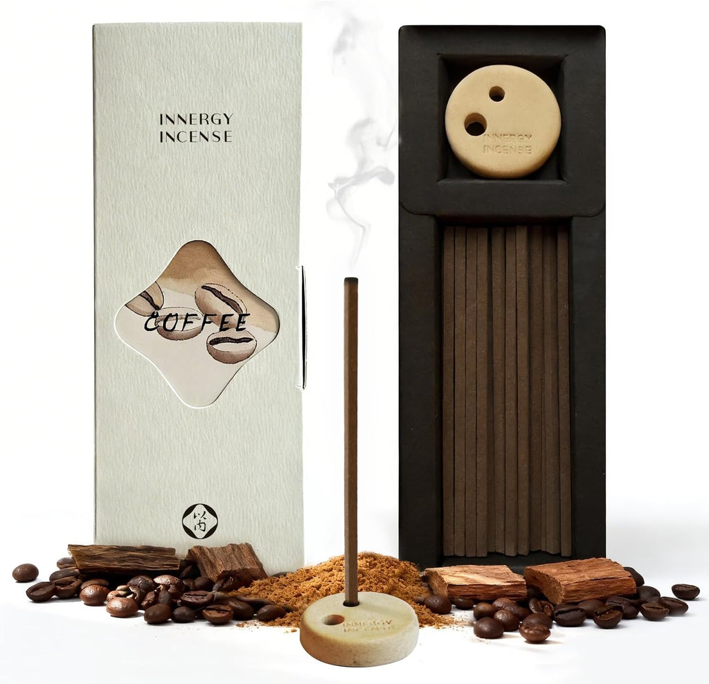 Innergy Coffee Square Incense Sticks, No Bamboo Core, 50 Count