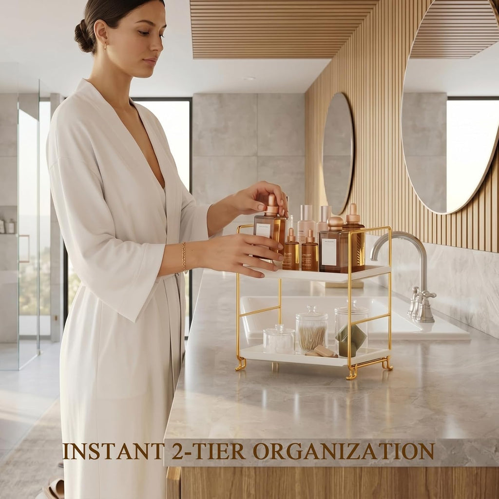 FSyueyun 2-Tier Bathroom Countertop Organizer, Makeup Organizer for Vanity