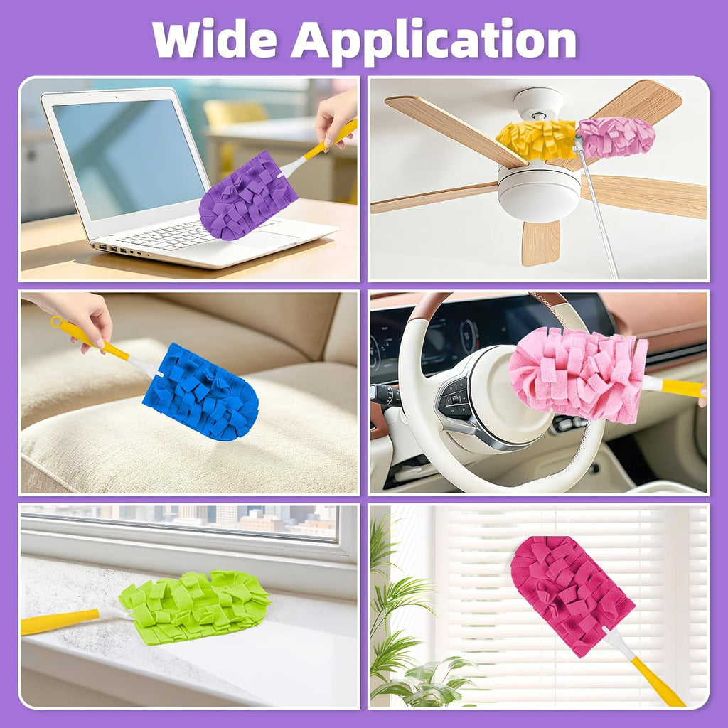 12 PCS Microfiber Reusable Duster Refills for Swiffer Duster