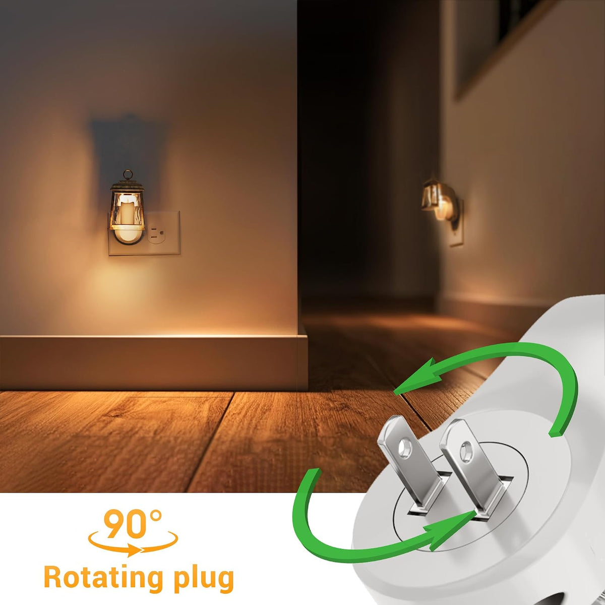L LOHAS LED Wall Fragrance Plug in with Candle Night Light, Fits Standard Wall Fragrance Refills, WallPlug Essential Oil Diffuser with Nightlight for Hallway, Bathroom (2 Pack)