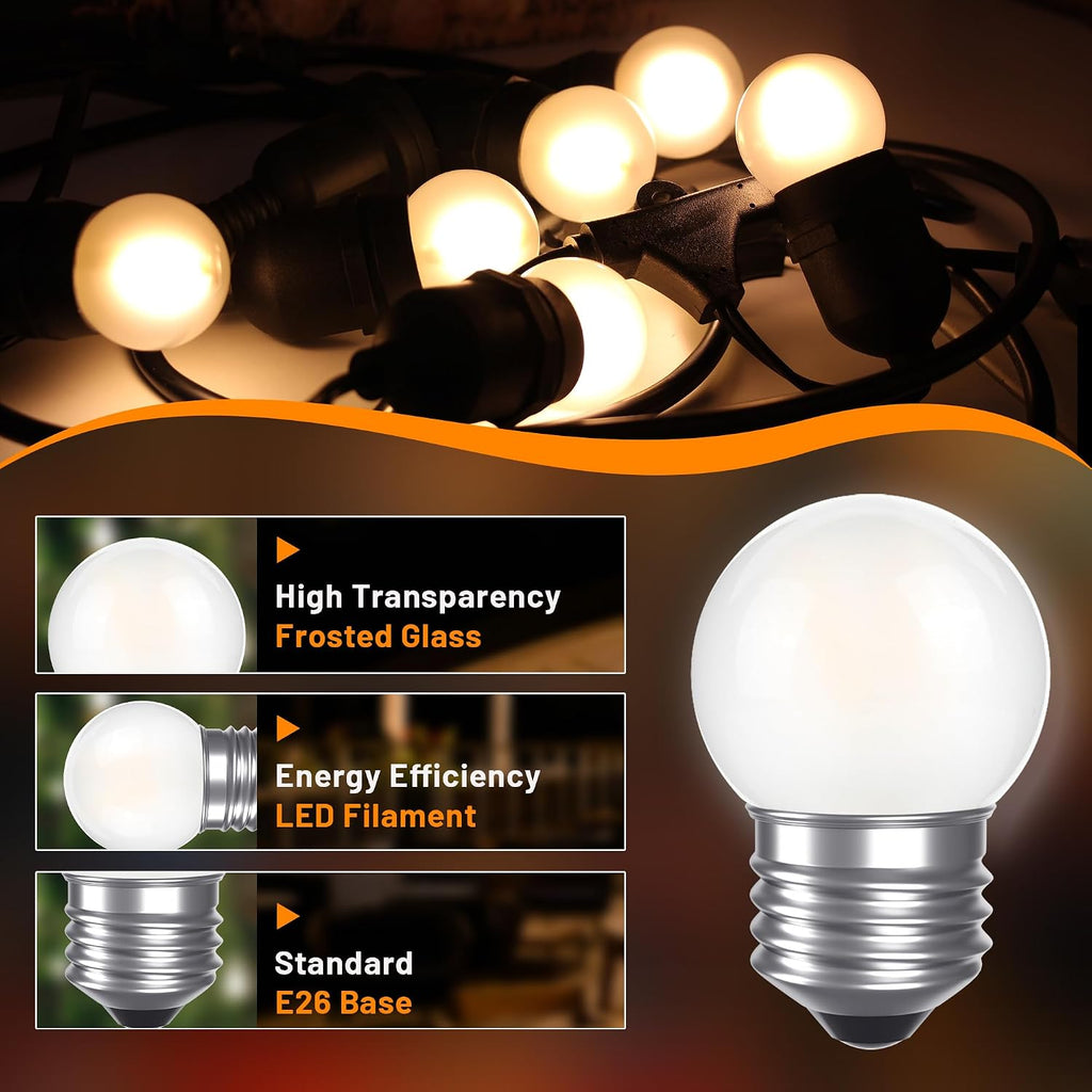 G40 1.5w Low Wattage Led Bulb Equal 15 Watt E26 Small Edison Bulbs