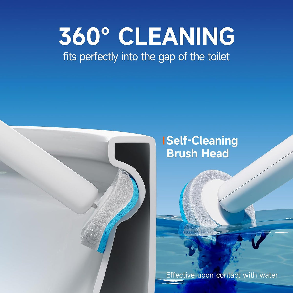 Disposable Toilet Brush Refill Heads, 36 Count, Pre-Loaded Foaming Sponge Refills for Compatible Toilet Wand, Classic Gray – Refills Only, Wand and Caddy Not Included