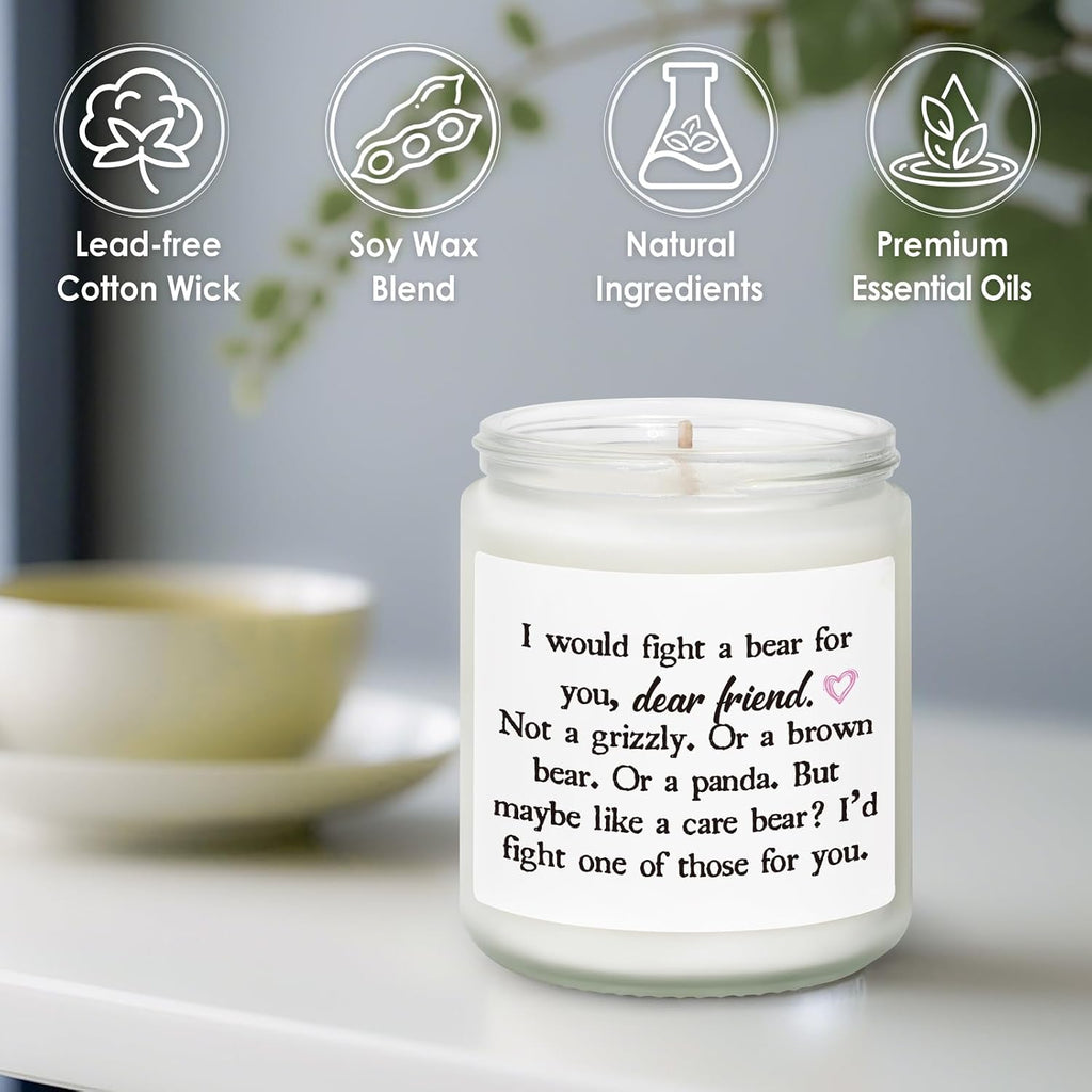 Friend Gifts for Women, Friend Birthday, Friendship Gifts for Women Soul Sister Bestie, Handmade Lavender Natural Soy Wax Candle (7oz)
