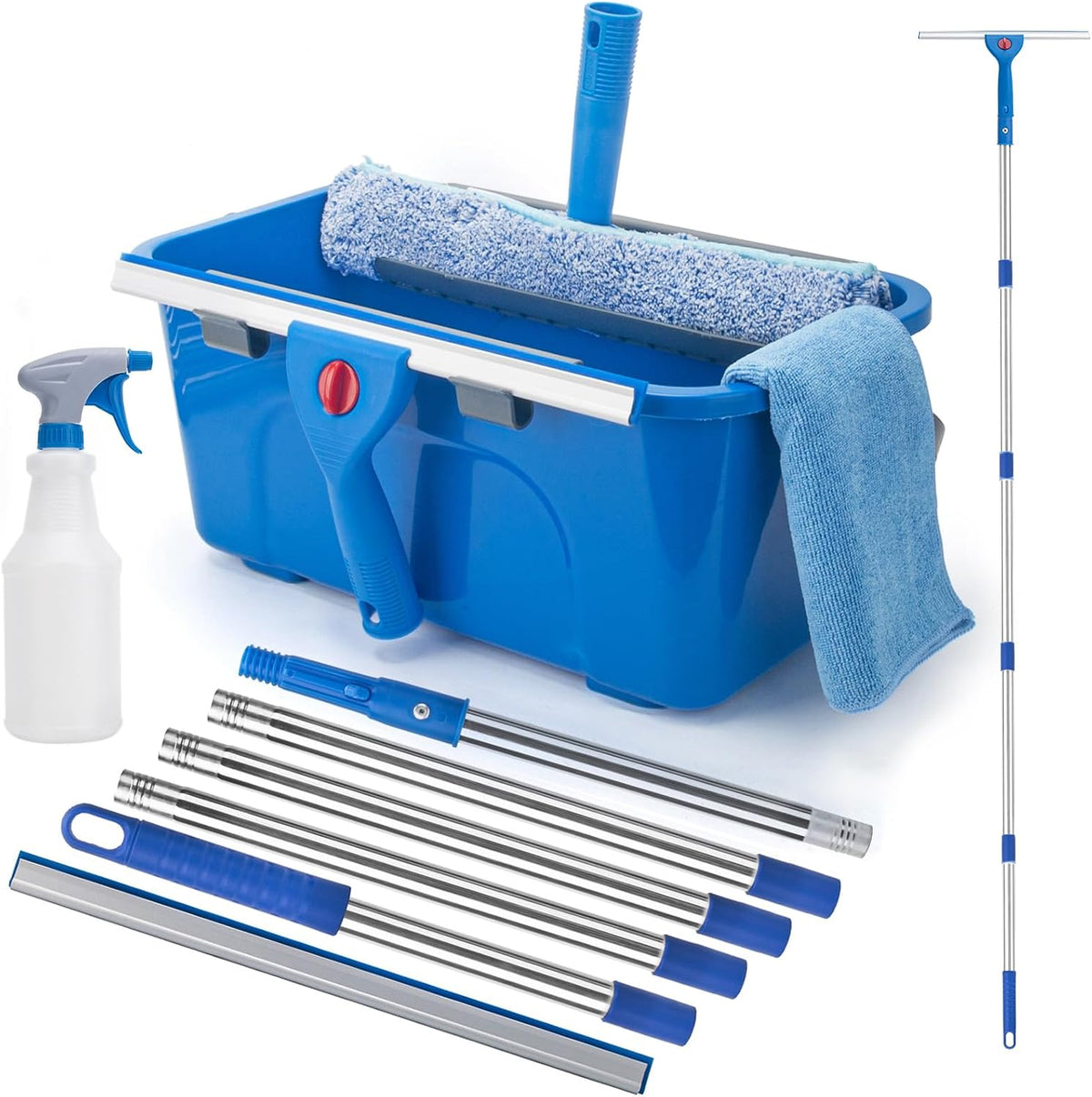 Window Cleaning Kit for Home and Commercial Use, 6 Ft Long Handle
