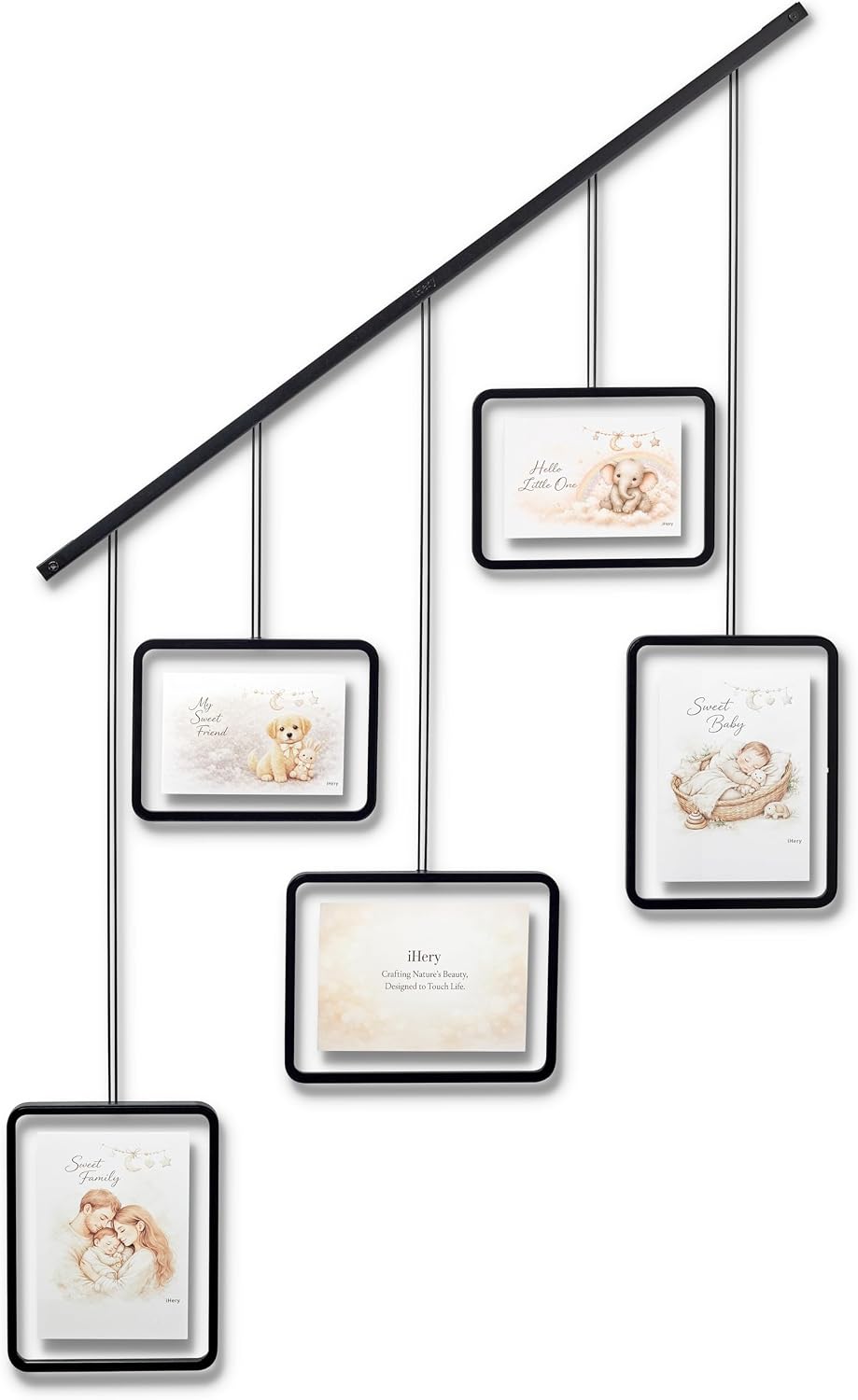 iHery ALIGN Magnetic Hanging Picture Frame Gallery Wall System Set of 5
