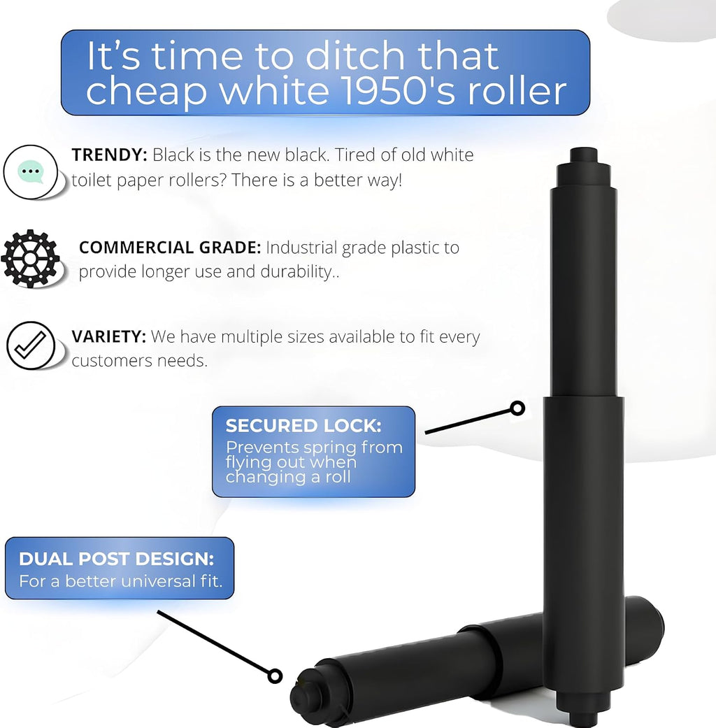 Toilet Paper Holder Spring Rod Replacement 7 Inch | Black