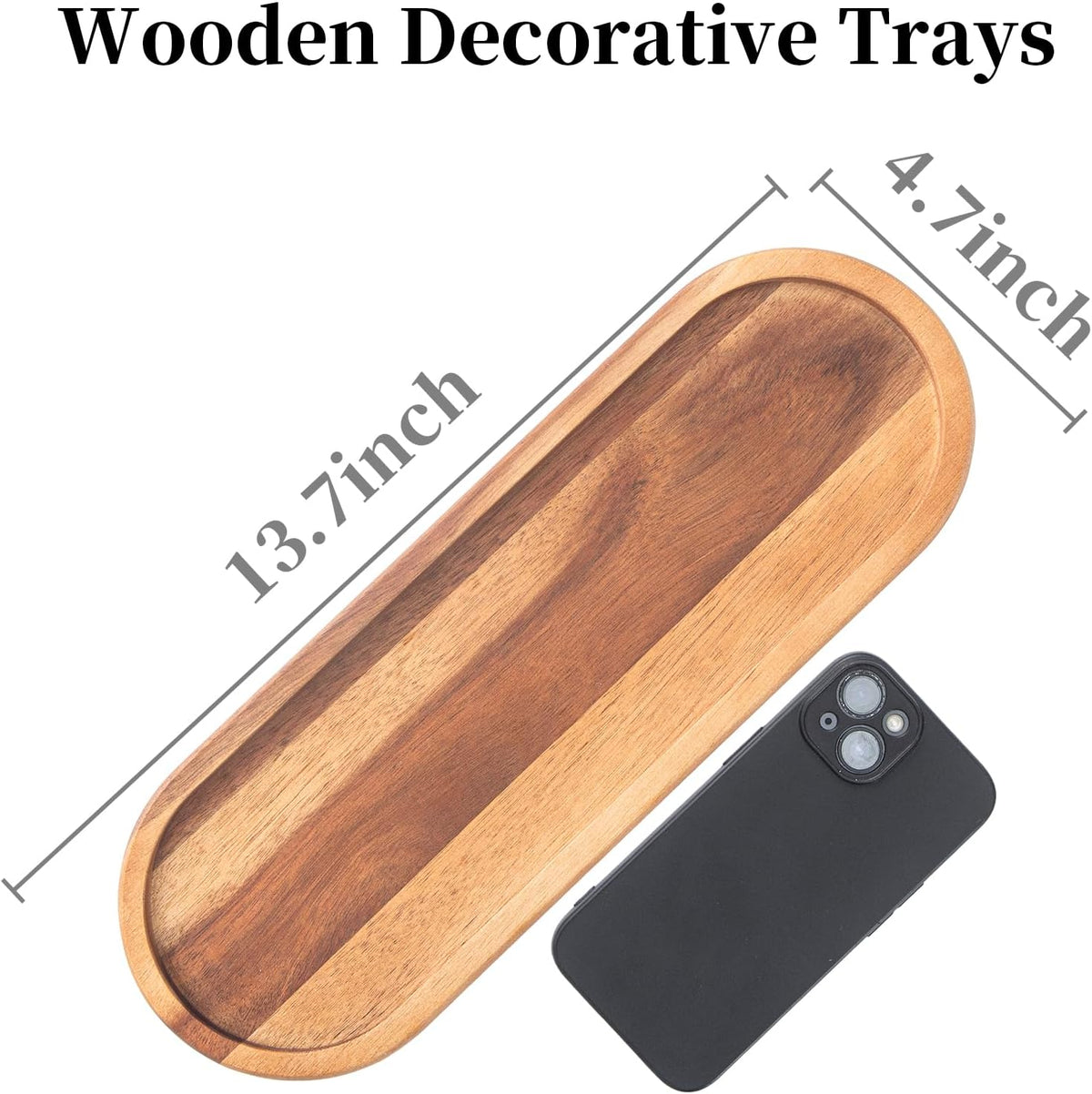 Wooden Bathroom Trays Countertop - Wooden Trays for Decor, Countertop and Vanity Tray, Dish Soap Trays for Kitchen Counter, Sink Organizer Accessories Caddy, Toilet Laundry Shower Makeup Holder