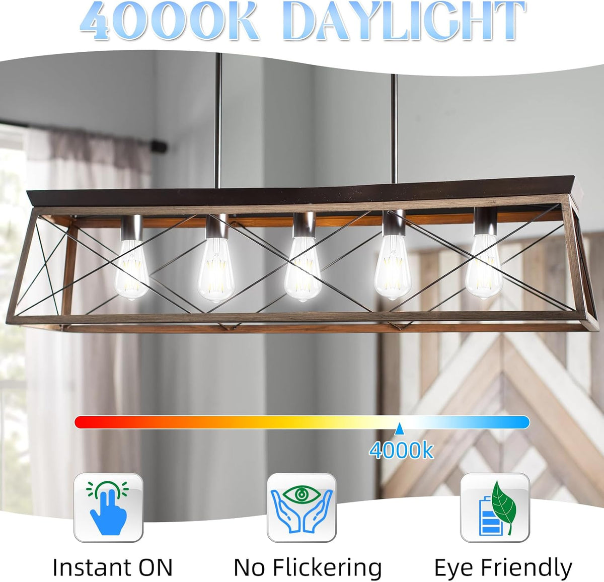 GvvooHome E26 Bulb, Non-Dimmable Edison Bulbs 60 watt LED, 4000K Daylight White, ST58 Vintage Light Bulbs, 90+ CRI, E26 Medium Base, Clear Glass, 18 Pack