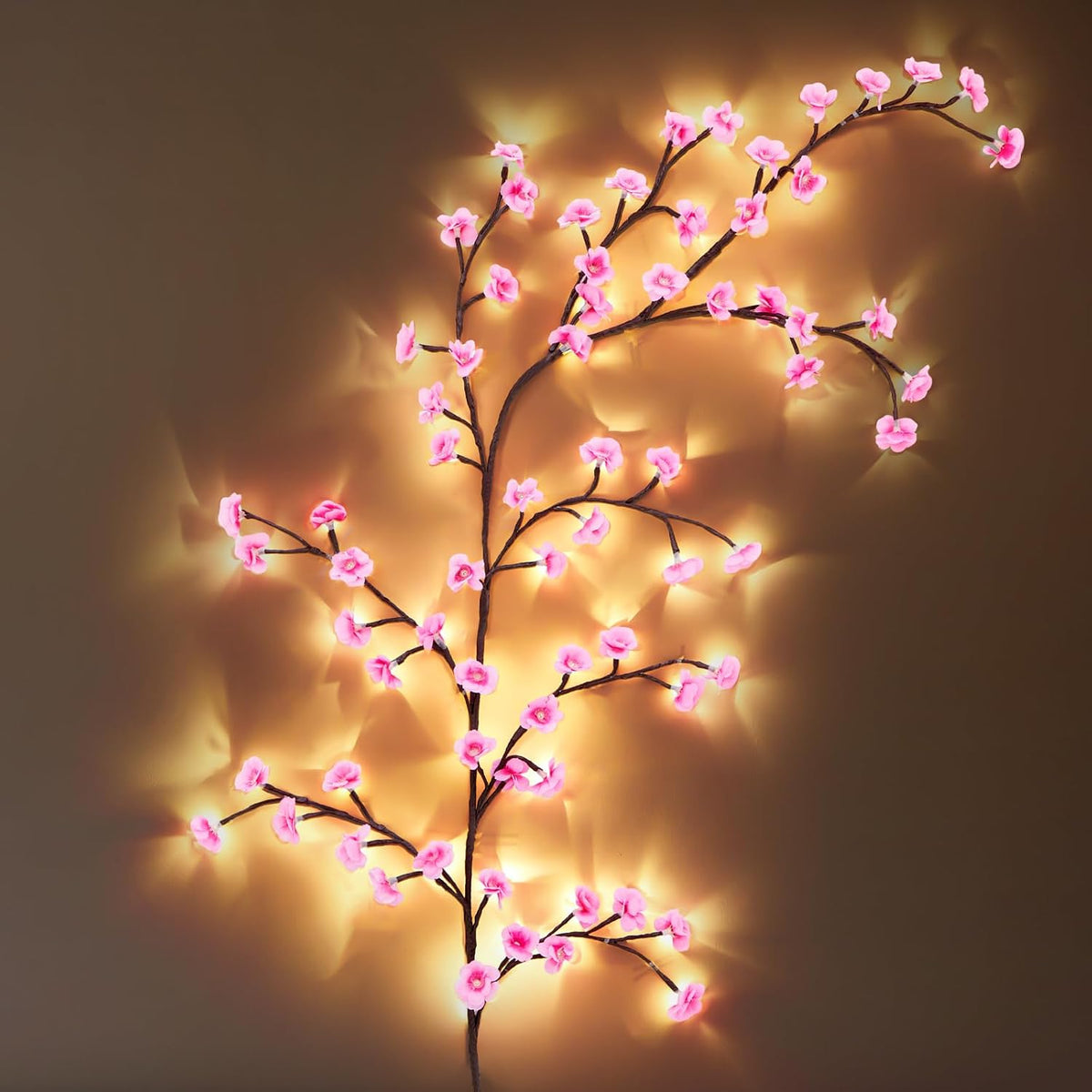 Glooglitter 2 Set Cherry Blossom Tree Branch Lights for Wall, 5.25 FT Light