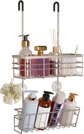 HapiRm Hanging Shower Caddy Organizer - No Drilling Shower Organizer with Inclined Shelf, Rustproof & Waterproof 304 Stainless Steel Bathroom Caddy - Brushed Nickel