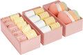 DIMJ Drawer Organizer - Clothes Storage Set of 3, Pink: Sock, Underwear, Bra, Tie, Belt Dividers