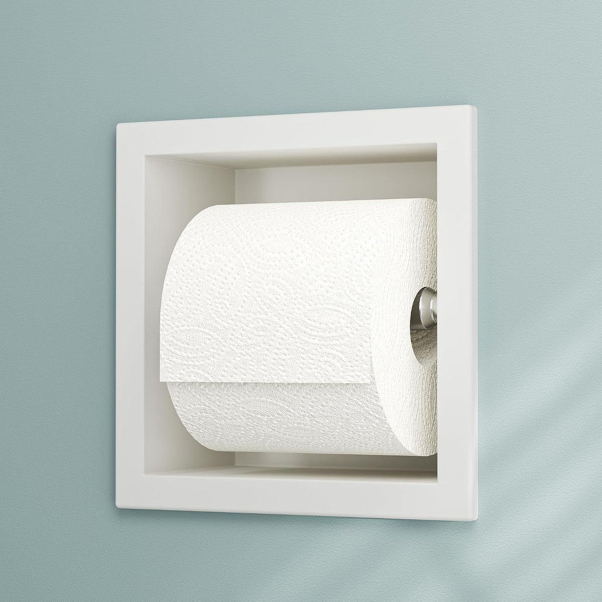 Neodrain White 304 Stainless Steel Recessed in Wall Toilet Paper Holder