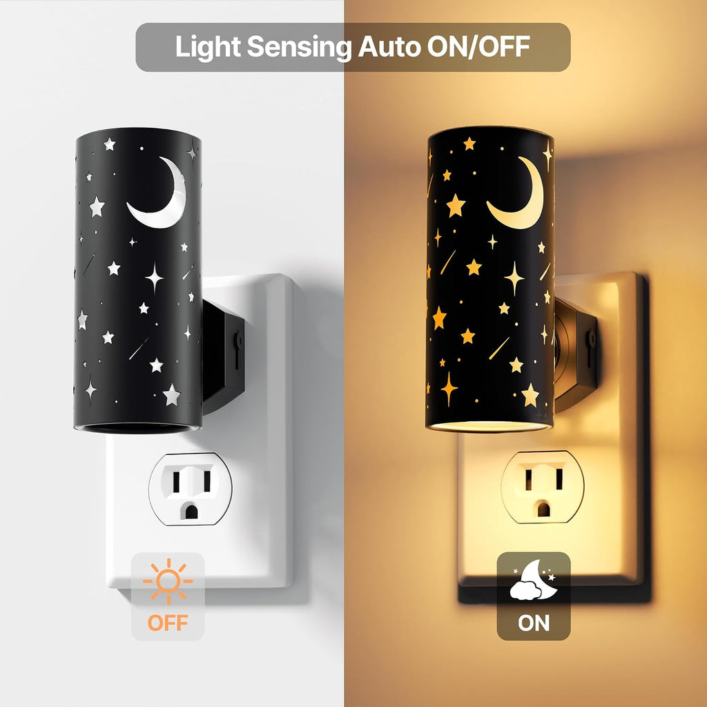 LED Night Lights Plug into Wall, Bright Nightlights, Black Stars