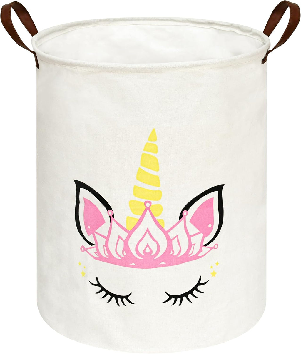 MAIZMZ Baby Waterproof Storage Basket Kids Hamper Nursery Bins Organizer Gift Toy Box Laundry Basket for Women Large Canvas Collapsible Chest for Home/Dorm/Office/Room Decor