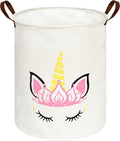 MAIZMZ Baby Waterproof Storage Basket Kids Hamper Nursery Bins Organizer Gift Toy Box Laundry Basket for Women Large Canvas Collapsible Chest for Home/Dorm/Office/Room Decor