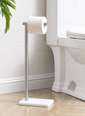 KES Toilet Paper Holder Stand, Natural Marble Base, Brushed Steel