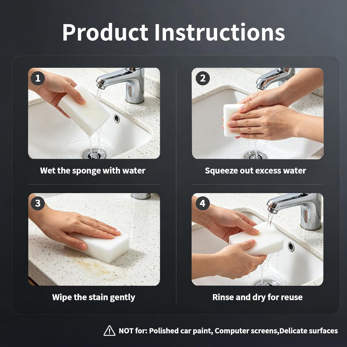 Extra Thick Magic Eraser Sponge, Melamine Cleaning Pads, 10 Pack