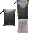 Mesh Laundry Bag for Travel, Gym, College, and Camping – Large Washable Zippered Dirty Clothes Organizer with Breathable Fabric – Portable Laundry Hamper for Sports, Healthcare Workers – Grey