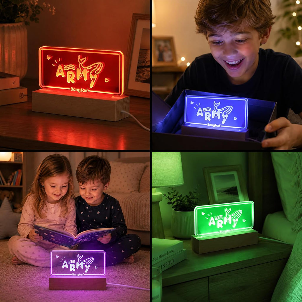 Armys Bangtan LED Night Light 7 Colors Adjustable Night Light Bedroom Decor