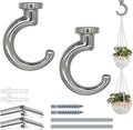 Heavy Duty Ceiling Hooks, Hanging Plants, Lights (2, Chrome)